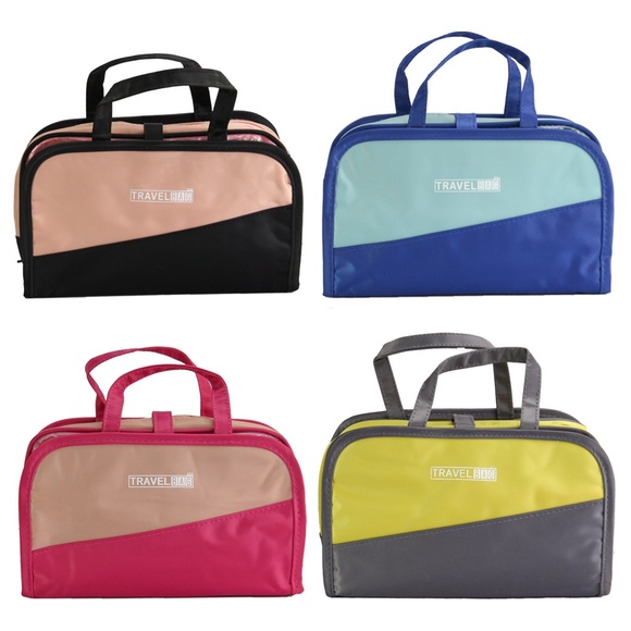 Travel Toiletry Bag PVC Cosmetic Pouch Organizer - Picture 2 of 8